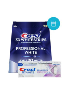 Bieliace pásiky PROFESSIONAL WHITE + bieliaca zubná pasta BRILLIANCE Výhodný balíček - bieliace pásiky Professional White + bieliaca zubná pasta Brilliance